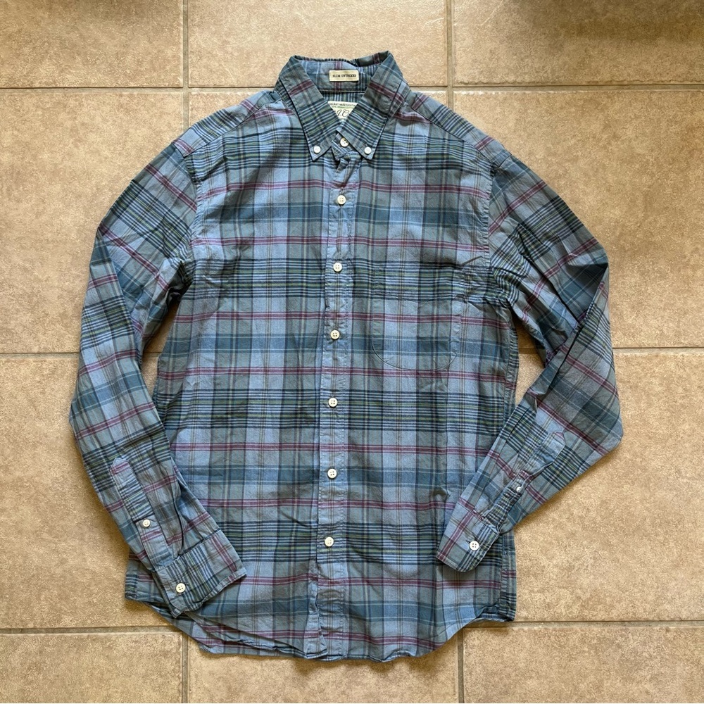 J. Crew Slim Untucked Secret Wash Cotton Poplin Shirt with Point Collar